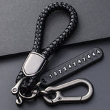 Anti-Lost Car Key Pendant Keychain Phone Number Card Keyring Lobster Clasp