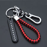 Anti-Lost Car Key Pendant Keychain Phone Number Card Keyring Lobster Clasp
