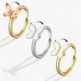 925 Silver Zircon Spinner Ring Anti Stress Anxiety Relief Women Jewelry