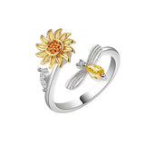 925 Silver Zircon Spinner Ring Anti Stress Anxiety Relief Women Jewelry