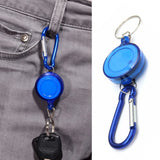 Retractable Keychain with Carabiner Hooks & Metal Clip