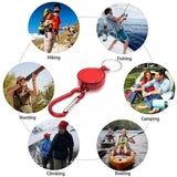 Retractable Keychain with Carabiner Hooks & Metal Clip