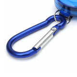 Retractable Keychain with Carabiner Hooks & Metal Clip
