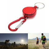 Retractable Keychain with Carabiner Hooks & Metal Clip