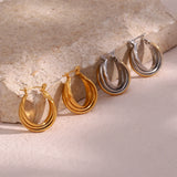 Anti-Allergic 18K Plated Curly Hoop Earrings For Lady