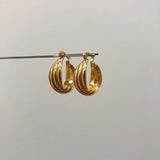 Anti-Allergic 18K Plated Curly Hoop Earrings For Lady