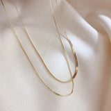 Double Layer 14K Plated Choker Necklaces