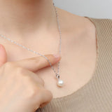 925 Sterling Silver Pearl Pendant Necklace Anti Allergy