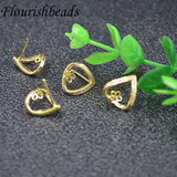 10Pairs Anti-rust CZ Heart Earring Hooks for DIY Jewelry Making