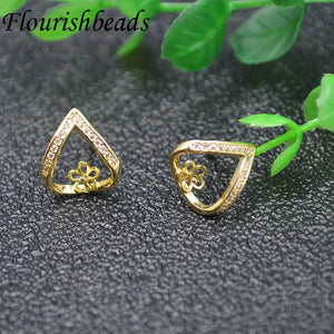 10Pairs Anti-rust CZ Heart Earring Hooks for DIY Jewelry Making