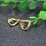10Pairs Anti-rust CZ Heart Earring Hooks for DIY Jewelry Making