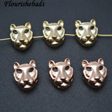 10x13mm Copper CZ Eye Leopard Head Spacer Beads