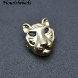 10x13mm Copper CZ Eye Leopard Head Spacer Beads