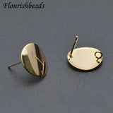 30pcs Anti-rust Round Metal Ear Stud Brass Ear Wire DIY Earrings