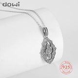 925 Silver Zircon Diamond Geometric Pendant Necklace for Women