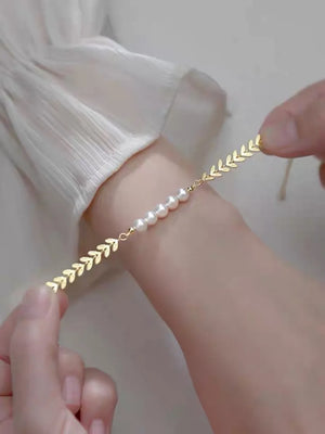 Antique Bracelet 18k Osmanthus Leaf Freshwater Pearl Bracelet