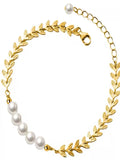 Antique Bracelet 18k Osmanthus Leaf Freshwater Pearl Bracelet