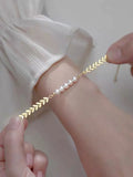 Antique Bracelet 18k Osmanthus Leaf Freshwater Pearl Bracelet