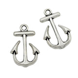 Antique Brass Silver Plated 2 Sided Summer Charms Anchors Pendant