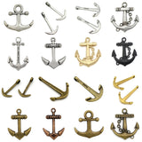 Antique Brass Silver Plated 2 Sided Summer Charms Anchors Pendant