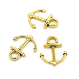 Antique Brass Silver Plated 2 Sided Summer Charms Anchors Pendant