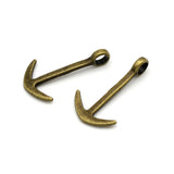 Antique Brass Silver Plated 2 Sided Summer Charms Anchors Pendant