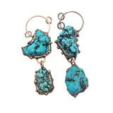 Antique Bronze Edged Turquoise Stone Pendant