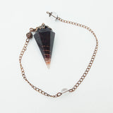 Antique Bronze Crystal Pendulum Lapis Lazuli Red Quartz Amethyst