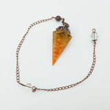 Antique Bronze Crystal Pendulum Lapis Lazuli Red Quartz Amethyst