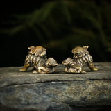 Antique Bronze Lions Statues Home Decor Accessories Brass Animal Figurines