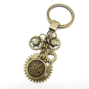 Steampunk Mechanical Gear Clock Keychain