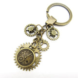 Steampunk Mechanical Gear Clock Keychain