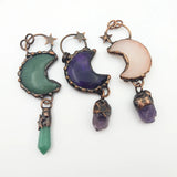Antique Bronze Moon Gemstone Pendant Jewelry