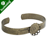 Antique Bronze Adjustable Bracelet Setting 15MM Round Bezel