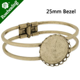 Antique Bronze Plated Bracelet Setting With 25MM Round Bezel