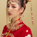 Chinese Style Long Tassel Beaded Hair Accessories