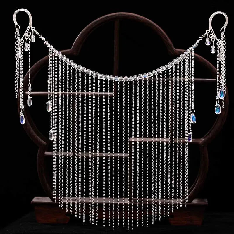 Chinese Style Long Tassel Beaded Hair Accessories