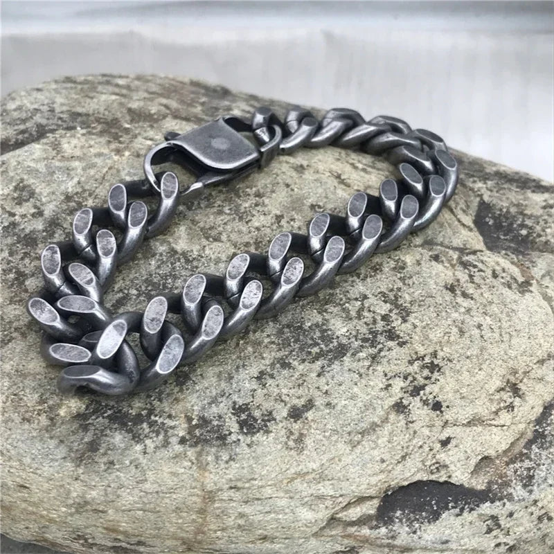 Antique Stainless Steel Bracelet for Men Punk Jewelry
