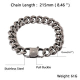 Antique Stainless Steel Bracelet for Men Punk Jewelry
