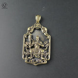 Antique Copper Chinese Guan Gong Big Pendant Necklace