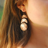 Antique Copper Moon Dangle Earrings Bohemian Vintage Jewelry