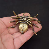 Antique Copper Spider Figurines Miniatures Desktop Ornament Decorations Crafts