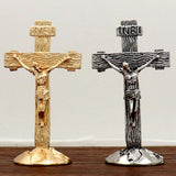 Antique Crucifix INRI Jesus Cross On Stand Antique Cross Figurines