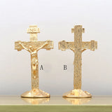 Antique Crucifix INRI Jesus Cross On Stand Antique Cross Figurines