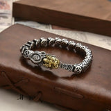 Antique Ethnic Hand Woven Pixiu Bracelet Men's Open Bracelet Banquet Jewelry