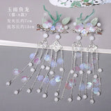Antique Dragon Shaped Tassel Hair Clip for Women
