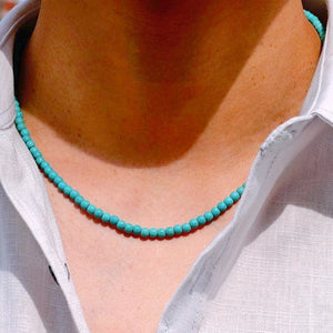 Antique Natural Stone Beads Necklace for Men Short Necklac Jewelry