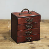 Antique Jewelry Storage Box Organizer 4 Drawers