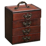 Antique Jewelry Storage Box Organizer 4 Drawers