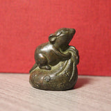 Antique Mice Money Bag Small Statue Animal Rat Luy Figurine Desktop Ornament
